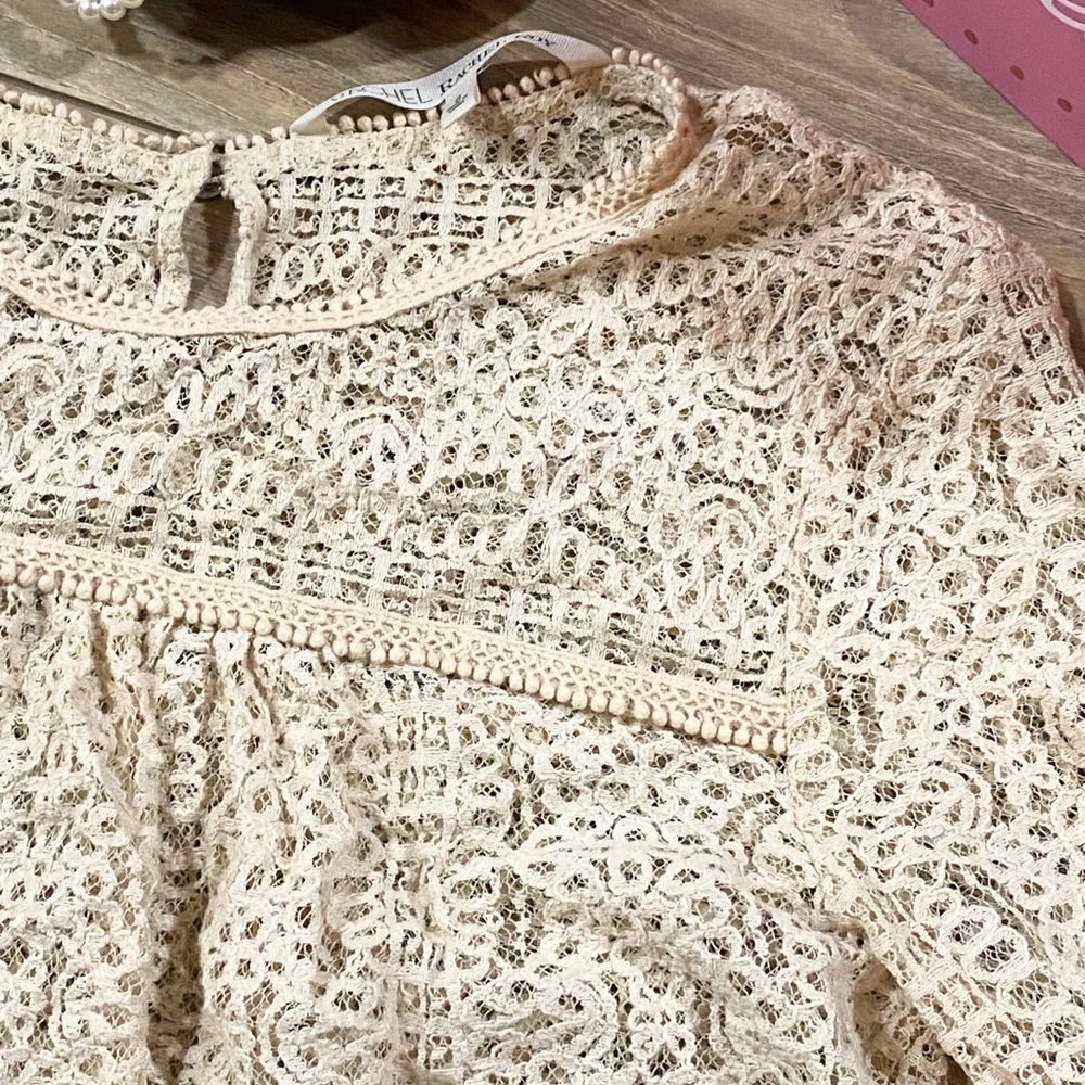 RACHAEL Rachael Roy Cream Lace Long Sleeve Blouse - Picture 9 of 13